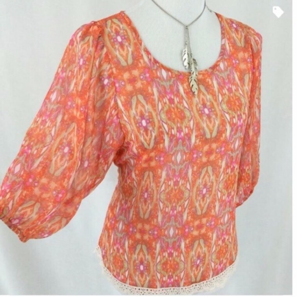 Tops - Beautiful Crochet Trim Top